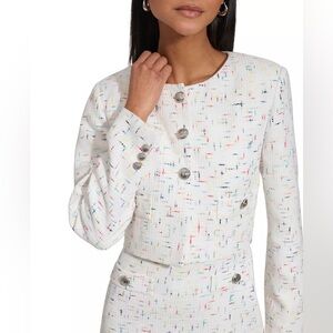 KARL LAGERFELD Tweed Cropped Blazer